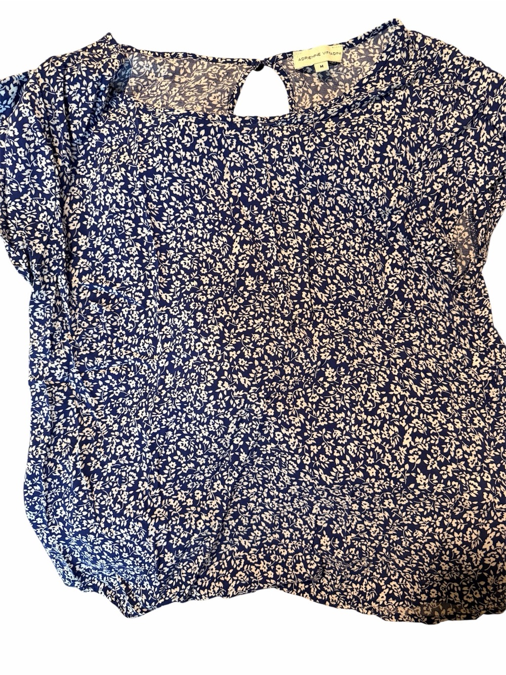 Adrienne Vittadini top Blue and White Floral Women’s size M blouse